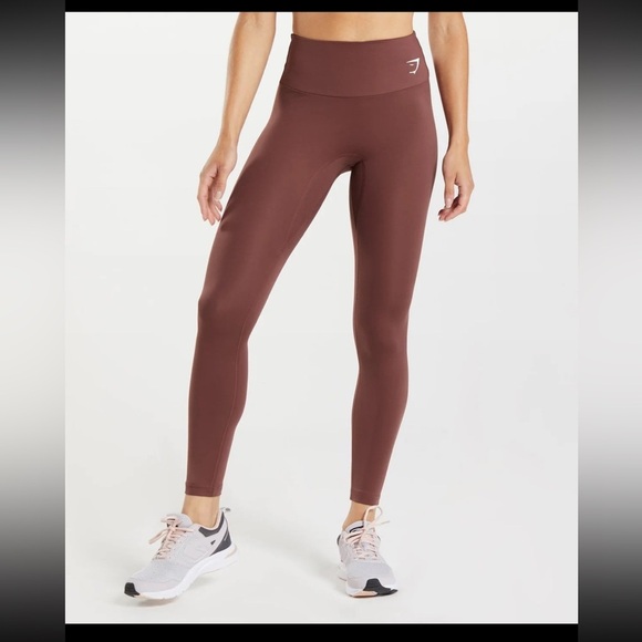 GymShark TRAINING LEGGINGS in cherry brown | size Small - Picture 4 of 7